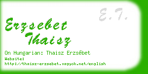 erzsebet thaisz business card