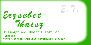 erzsebet thaisz business card